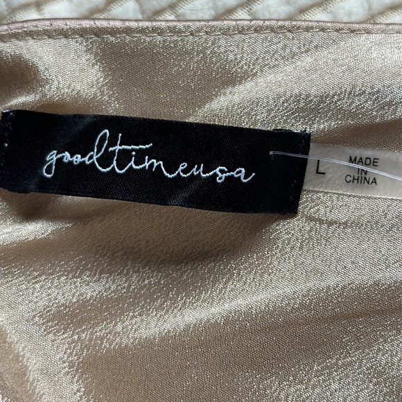 NWT Good Times One-Shoulder Ruched Wrap Dress in Champagne Size L - Picture 13 of 16